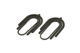 Siyah Oval Charm, 1 Halkalı 2 Oksitlenmiş Siyah Pirinç Oval Charm, Küpe Charm'ları (40x24x0,80 mm) SMP1035 A6891