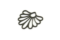Siyah Çiçek Tılsımı, 24 Oksitlenmiş Siyah Pirinç Çiçek Tılsımı, Tılsım Kolye Uçları, Bulgular (19x19x0,60 mm) A4943 Q0681