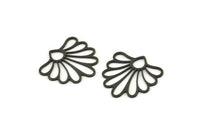 Siyah Çiçek Tılsımı, 24 Oksitlenmiş Siyah Pirinç Çiçek Tılsımı, Tılsım Kolye Uçları, Bulgular (19x19x0,60 mm) A4943 Q0681