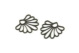 Siyah Çiçek Tılsımı, 24 Oksitlenmiş Siyah Pirinç Çiçek Tılsımı, Tılsım Kolye Uçları, Bulgular (19x19x0,60 mm) A4943 Q0681