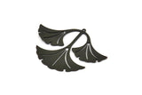 Black Leaf Charm, 2 Oxidized Black Brass Ginkgo Leaf Charms With 1 Loop, Charm Pendants (37x49x0.60mm) SMP1028 A6893 H1075
