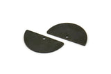 Semi Circle Charm, 12 Oxidized Black Brass Semi Circle Blanks With 1 Hole (21x10x0.80mm) BS 1725