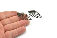 Siyah Yaprak Charm, 1 Delikli 6 Oksitlenmiş Siyah Yaprak Charm, Charm Kolye Uçları (38,5x20x0,60 mm) A5048