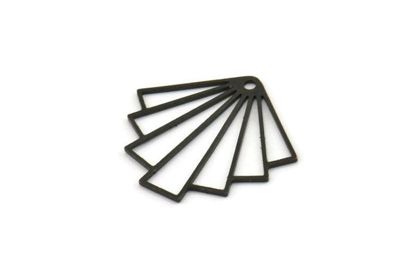 Black Diamond Charm, 24 Oxidized Black Brass Diamond Shaped Charms With 1 Loop, Pendant Findings (23x21x0.60mm) A4993 H0835