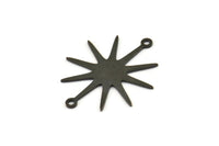 Siyah Güneş Tılsımı, 2 Döngülü 8 Oksitlenmiş Siyah Pirinç Güneş Tılsımı, Bağlantı Elemanları (28x23x0,60 mm) A3664 H0857