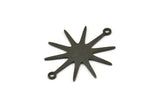 Siyah Güneş Tılsımı, 2 Döngülü 8 Oksitlenmiş Siyah Pirinç Güneş Tılsımı, Bağlantı Elemanları (28x23x0,60 mm) A3664 H0857