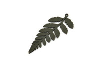 Black Leaf Charm, 4 Oxidized Black Brass Leaf Charms With 1 Loop, Charm Earrings (46x20x0.80mm) SMP1203 A5792 Q0244