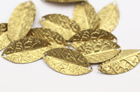 Brass Leaf Connector, 10 Raw Brass Leaf Connectors (26x13mm) A0461