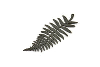 Siyah Yaprak Tılsımı, 1 Halkalı 2 Oksitlenmiş Siyah Pirinç Dal Tılsımı, Tılsım Kolye Uçları (62x27x0,60 mm) A3439 H0985