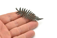 Siyah Yaprak Tılsımı, 1 Halkalı 2 Oksitlenmiş Siyah Pirinç Dal Tılsımı, Tılsım Kolye Uçları (62x27x0,60 mm) A3439 H0985