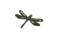 Black Dragonfly Charm, 10 Oxidized Black Brass Dragonfly Charms With 1 Loop, Pendants, Findings (20x30x0.60mm) A3446