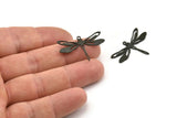Black Dragonfly Charm, 10 Oxidized Black Brass Dragonfly Charms With 1 Loop, Pendants, Findings (20x30x0.60mm) A3446