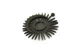 Ay ve Güneş, Oksitlenmiş Siyah Pirinç, Hilal, Siyah Güneş, Siyah Kolye, 1 Halkalı Siyah Charm, Ped Boyutu 8mm (31x29mm) N1353