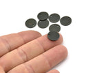 Black Cabochon Tag, 10 Oxidized Black Brass Cabochon Tags With 1 Hole, Stamping Tags (12x1mm) E082