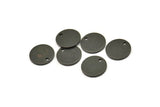 Black Cabochon Tag, 10 Oxidized Black Brass Cabochon Tags With 1 Hole, Stamping Tags (12x1mm) E082