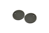 Black Cabochon Tag, 10 Oxidized Black Brass Cabochon Tags With 1 Hole, Stamping Tags (12x1mm) E082