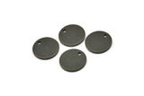 Black Cabochon Tag, 10 Oxidized Black Brass Cabochon Tags With 1 Hole, Stamping Tags (12x1mm) E082