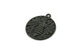 Black Bee Charm, 2 Oxidized Black Brass Bee Charms With 1 Loop, Pendants, Findings (19x17x2mm) N1195
