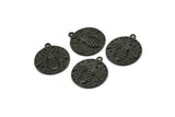Black Bee Charm, 2 Oxidized Black Brass Bee Charms With 1 Loop, Pendants, Findings (19x17x2mm) N1195