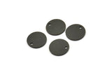 Black Cabochon Tag, 12 Textured Oxidized Black Brass Cabochon Tags With 1 Hole, Stamping Tags (10x0.85mm) E050