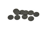 Black Cabochon Tag, 12 Textured Oxidized Black Brass Cabochon Tags With 1 Hole, Stamping Tags (10x0.85mm) E050