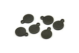 Black Cabochon Tag, 24 Oxidized Black Brass Cabochon Tags With 1 Loop, Stamping Tags (10x8x1mm) E041