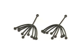 Siyah Karahindiba Tılsımı, 1 Halkalı 6 Oksitlenmiş Siyah Pirinç Taraxacum Tılsımı (35x30x0,80 mm) A4219 H1227