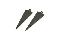 Black Triangle Charm, 12 Oxidized Black Brass Triangle Charms With 1 Loop (22.5x7x0.80mm) E089