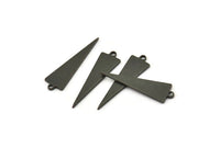 Black Triangle Charm, 12 Oxidized Black Brass Triangle Charms With 1 Loop (22.5x7x0.80mm) E089