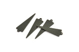 Black Triangle Charm, 12 Oxidized Black Brass Triangle Charms With 1 Loop (22.5x7x0.80mm) E089
