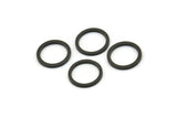Black Circle Connector, 50 Oxidized Black Brass Circle Rings, Findings (10x0.80mm) A6167