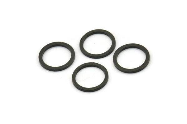 Black Circle Connector, 50 Oxidized Black Brass Circle Rings, Findings (10x0.80mm) A2576