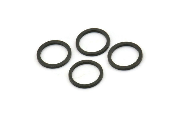 Black Circle Connector, 50 Oxidized Black Brass Circle Rings, Findings (10x0.80mm) A6167