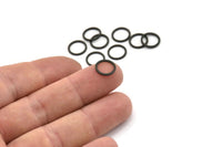 Black Circle Connector, 50 Oxidized Black Brass Circle Rings, Findings (10x0.80mm) A6167
