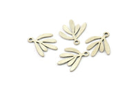 Silver Leaf Charm, 24 Antique Silver Plated Brass Leaf Charms With 1 Loop, Findings (14x13x0.60mm) A3891