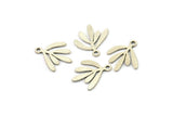 Silver Leaf Charm, 24 Antique Silver Plated Brass Leaf Charms With 1 Loop, Findings (14x13x0.60mm) A3891