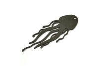 Black Jellyfish Charm, 4 Oxidized Black Brass Jellyfish Charms With 1 Hole, Charm Pendants (43x16x0.60mm) SMP0059 A6196 Q0233
