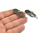 Black Jellyfish Charm, 4 Oxidized Black Brass Jellyfish Charms With 1 Hole, Charm Pendants (43x16x0.60mm) SMP0059 A6196 Q0233