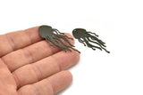 Black Jellyfish Charm, 4 Oxidized Black Brass Jellyfish Charms With 1 Hole, Charm Pendants (43x16x0.60mm) SMP0059 A6196 Q0233