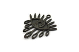 Black  Eye Charm, 2 Oxidized Black Brass Eye Charms With 1 Loop, Pendants - Pad Size 3mm (29x25x2mm) N1370