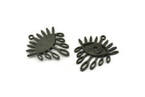 Black  Eye Charm, 2 Oxidized Black Brass Eye Charms With 1 Loop, Pendants - Pad Size 3mm (29x25x2mm) N1370