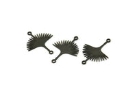 Siyah Güneş Tılsımı, 2 Döngülü 12 Oksitlenmiş Siyah Pirinç Güneş Tılsımı, Pirinç Bağlantı Elemanları (24x18x0,60 mm) A3875 H0225