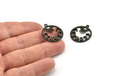 Ay Evreleri Tılsımı, 2 Oksitlenmiş Siyah Pirinç Hilal Evreleri Tılsımı, 1 Halka, Kolye Uçları, Bulgular (25x22x2,2 mm) N1633