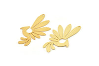 Gold Bird Charm, 2 Gold Plated Brass Phoenix Charms With 1 Hole, Findings (35x21x0.60mm) SMP0316 A2682 H0854