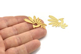 Gold Bird Charm, 2 Gold Plated Brass Phoenix Charms With 1 Hole, Findings (35x21x0.60mm) SMP0316 A2682 H0854