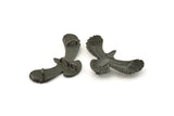 Black Eagle Charm, Oxidized Black Brass Eagle Pendants With 4 Loops (46x21x2mm) N1190