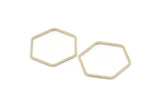 Silver Hexagon Charm, 12 Silver Tone Brass Hexagon Rings (25x1mm) Bs 1227 H0543