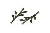 Siyah Yaprak Charm, 2 Döngülü 8 Oksitlenmiş Siyah Pirinç Yaprak Charm, Bağlantı Elemanları (31x16x0,80 mm) SMP0635 A3842