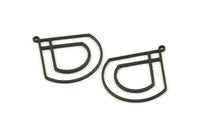 Black Charm, 12 Oxidized Black Brass, Black Pendants, Charm Pendants, Black Charms With 1 Loop (29x26x0.80mm) SMP0040 A2646