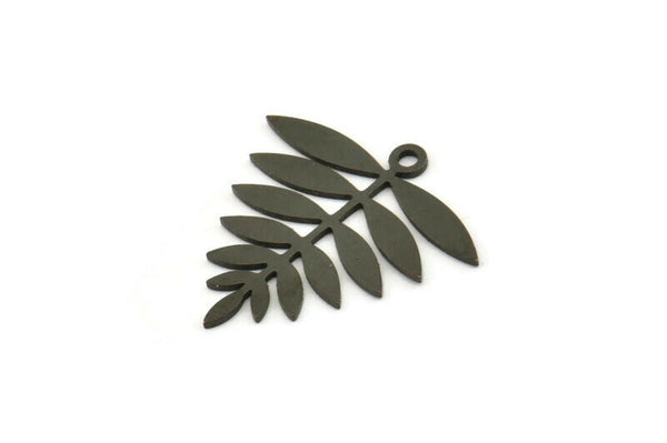 Siyah Yaprak Tılsımı, 1 Döngülü 10 Oksitlenmiş Siyah Pirinç Yaprak Tılsımı, Bulgular (21x20x0,60 mm) A4353 H0340
